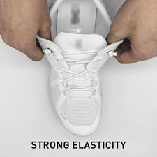 3 Pairs Elastic Shoe Laces Laces Stretch Round Shoe Strings White Replacement