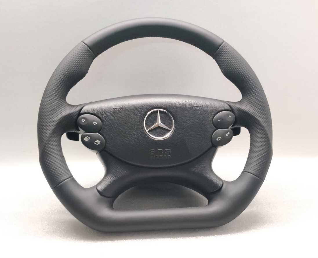 ベンツ R230 SL55 CLS55 CLK55 AMG カーボンステアリング Mercedes-Benz SL55 AMG Flat Leather Steering Wheel | R230 CLS W211