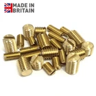 M1.6 M2 M3 M4 M5 M6 M8 Slotted Flat Point GRUB SCREWS BRASS - Setscrew DIN551