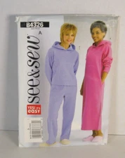 See & Sew 4326 Very Easy Robe, Top & Pants Misses' XS-M (6-14) Pattern Uncut