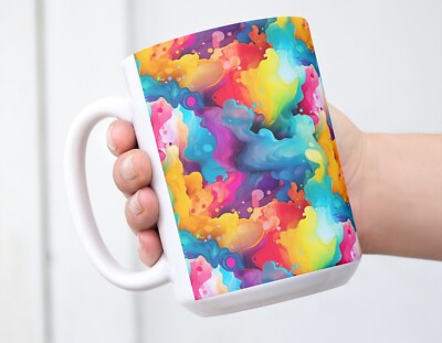 Colorful Explosion Coffee Tea Mug Cup 15 Oz Ceramic Color Splash by Mugzan