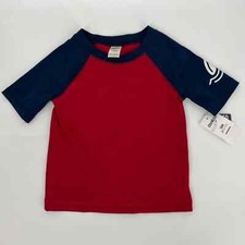OshKosh B  gosh Babies' Swimwear Crew Raglan Rashguard Top Red Navy 18M NWT