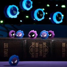 4PCS Thumb Grip Analog Stick Caps for Switch/ Switch OLED Luminous Purple Devil