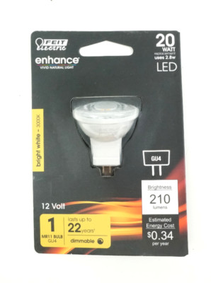 Feit 20-Watt MR11 GU4 Bi-Pin Dimmable 12-V LED Flood Light Bulb Bright White