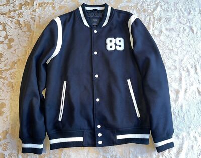 DKNY Collegiate Letterman Varsity Jacket Mens Size:M (RemovableHoodie) MSRP:$225