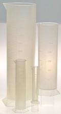 4 Laboratory Plastic Graduated Cylinders 10+50+250+1000ML Measuring Test Tubes
