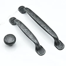 MFYS Distressed finish Iron Cabinet Pulls Dresser Drawer Pull Knobs