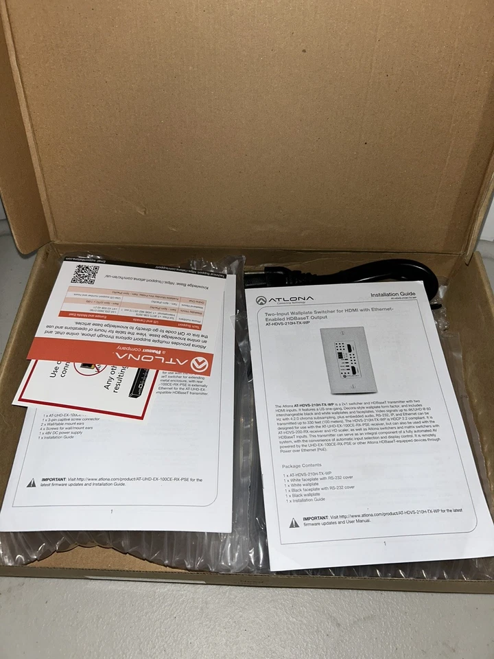 Atlona AT-HDVS-210H-TX-WP-Kit HDMI/HDBaseT Wall Extender Tx/Rx Kit, Kit Altona Foto 2 de 4