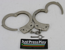 Vintage Smith  Wesson S W M-100 Nickel Handcuffs w/ Key