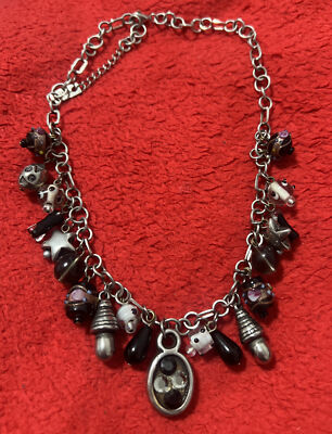 Vintage BIBA Sterling Silver Charm Bracelet Kette Silber 925 Vintage