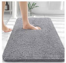 OLANLY Bathroom Rugs 30X20, Extra Soft Absorbent Chenille Bath Rugs, Rubber