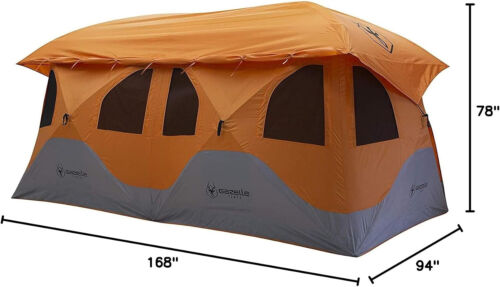 Gazelle Tents T8 Hub Tent, Easy 90Secs Set-Up Waterproof 8-Person, Sunset Orange - Picture 6 of 12