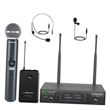 Wireless Microphone System, Dual Mic Set With Handheld/bodypack/lapel