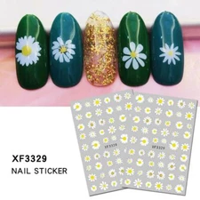 Daisy Flower White Yellow Nail Art Sticker Decal Decoration Manicure  