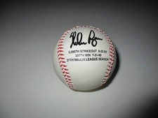 [Nolan Ryan 5000th Strikeout Commemorative Baseball With {Printed Signature}