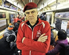 Curtis Sliwa Poses Inside the Train 8x10 PHOTO PRINT