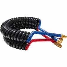 12 Foot Kink-Repairing 40MM Diameter Air Brake Coiled Hoses - Pair
