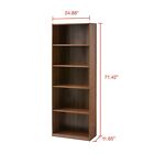 71" Tall Adjustable 5-Shelf Wood Bookcase Storage Shelving Book Wide Bookshelf