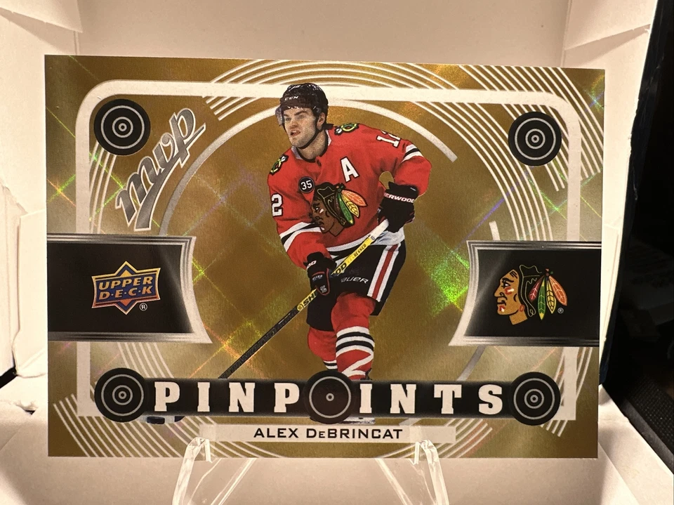 2022-23 UD MVP Pinpoints Gold Variant Blackhawks - ALEX DeBRINCAT - Image 3 of 4