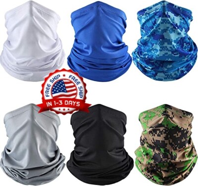 6 Piezas Proteccion Uv De Verano Cubierta Facial Panuelo Para El Cuello Panuelo