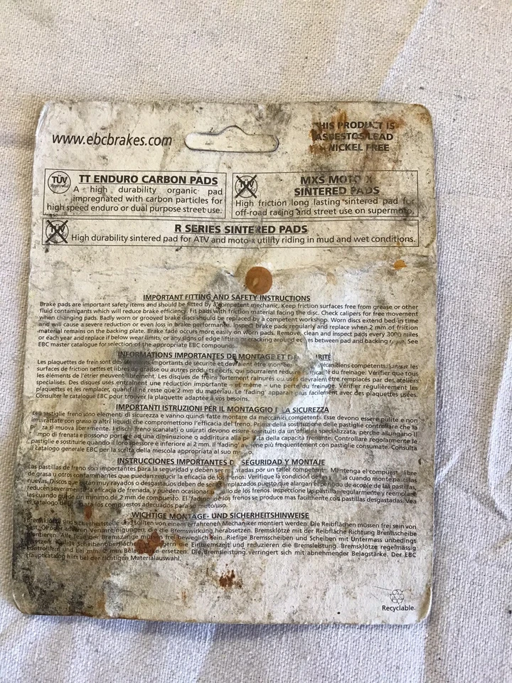 EBC BRAKE PADS FA 258R SUZUKI RM 85 KAWASAKI KX 80 KX85 - image 3 of 3