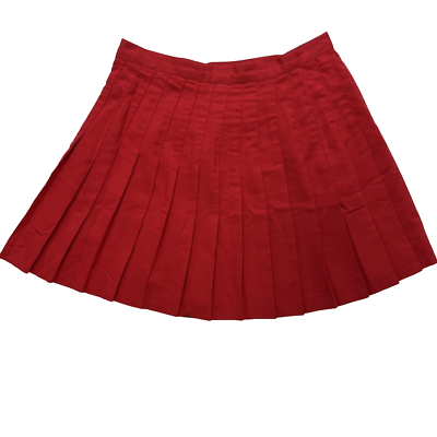 Moda Int'l Pleated Safety Pin Wrap Skirt Red Womens Size 16 Moda Int'l Pleated Safety Pin Wrap Skirt Red Womens Size 16
