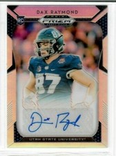 DAX RAYMOND 2019 Panini Prizm Draft Picks RC AUTO SILVER PRISM #260 UTAH STATE