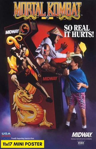 Mortal Kombat (1992) Movie Poster 11x17 Video Game Action Fighting Raiden