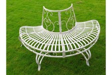 Rustic Look Metal Garden Tree Bench Seat