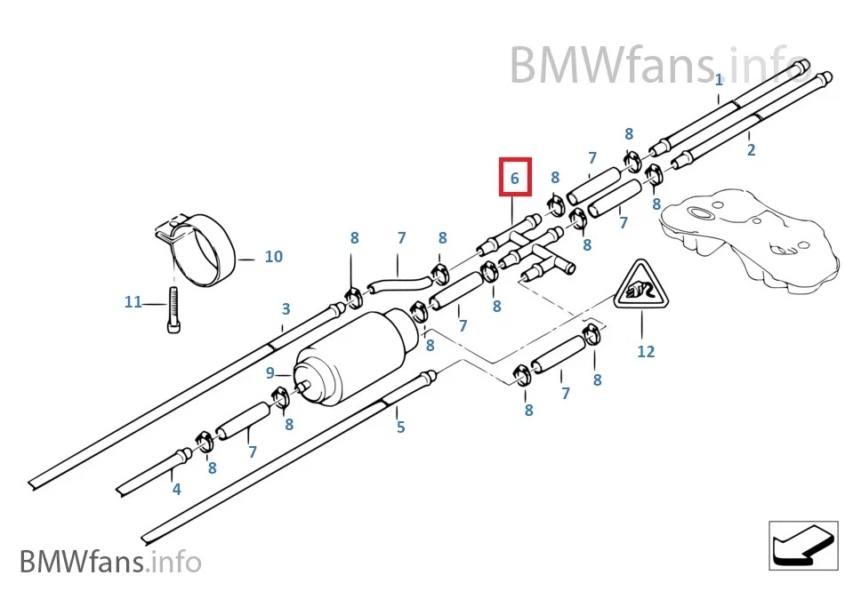 Used BMW E39 E38 730d M57 X5 E53 M57N Distribution Piece, Fuel Line 16121184632 - Image 4 of 4