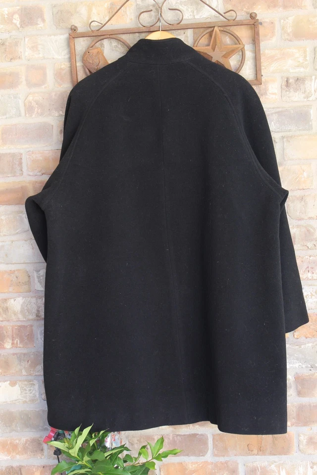 Abrigo de vestir para mujer JONES NEW YORK 2x negro de lana tapeta de un solo botón usado en excelente estado Foto 4 de 4