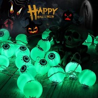Halloween Lichterkette AugäPfel 5M 30 Leds Batteriebetrieben Mit Fernbedienung