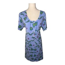 Vintage 90s Fresh Produce Adult XL Purple Floral Sun Dress Cotton Oh Happy Day