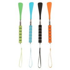 4pcs Metal Shoe Horn: Adjustable Dressing Stick With Nonslip Foam Grip - Boot
