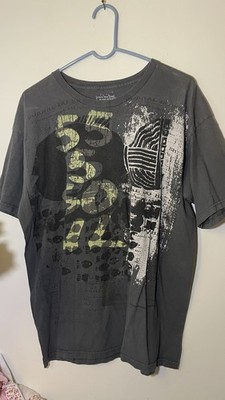 Triple Five Soul Men s Gray Graphic Logo Crew Neck Short Sleeve Knit Tee L vtg