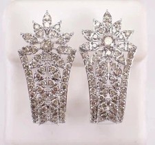 2 Ct Round Cut Lab Created Diamond Women's Hoop Earrings 14K White Gold Plated