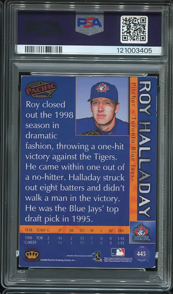 ROY HALLADAY 1999 PACIFIC ON CARD AUTO AUTOGRAPH AUTO PSA AUTHENTIC - Image 2 of 2