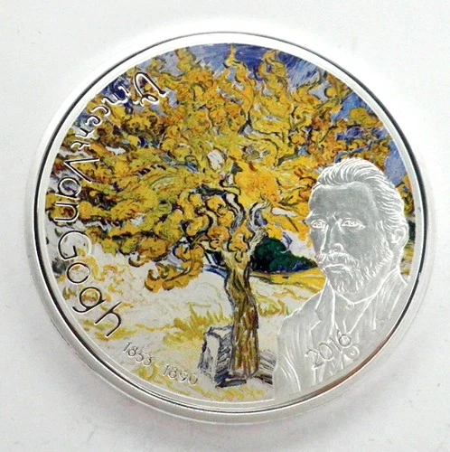 2016 Gabon 1000 Francs Vincent Van "The Mulberry Tree" - BU, Rare. BB26