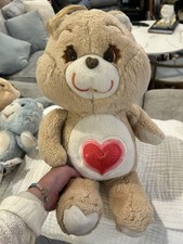 Large 17in 1983 Vintage Care Bears Tenderheart Bear Plush Heart Belly Badge