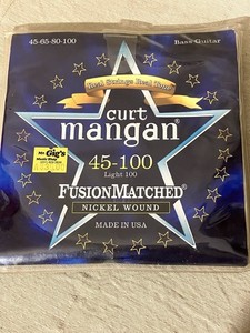 Curt Mangan Bass Guitar Strings 45-100 Light 100 Fusion Matched Nickel Wound 