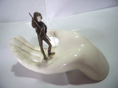 RAR - Minton/Royal Doulton TOM THUMB Fine Bone China & Bronze Figur 1980 sehr guter Zustand