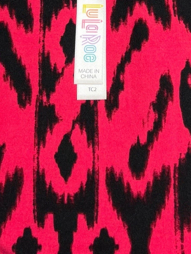 Леггинсы LuLaRoe TC2 высокие пышные 2 РОЗОВЫЕ цветные ПЛЕМЕННЫЕ абстрактные бриллиантовые эластичные - Изображение 4 из 4