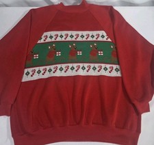Vintage 90s Steppingstones Christmas Mouse Crewneck Sweatshirt Sz Large