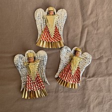 3x Nürnberger Rauschgoldengel 1946 Weihnachtsengel antik alt Christbaumschmuck