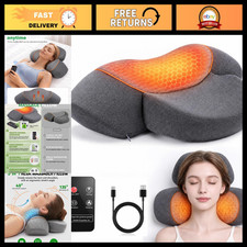 Upgraded 3-in-1 Neck Massage Pillow - Rechargeable, Remote Control, Pain Relief