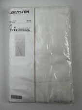 IKEA LEKLYSTEN Baby Duvet Cover Pillowcase Crib Cot Bedding White Stripe 43x49