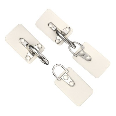 2Pcs Leather Snap Buckle Lock, 4.6'' Sew on Toggle Closure, Cream White/Silver