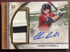 Corbin Carroll 2025 Topps Museum Momentous Material Jumbo Patch Gold Auto/15