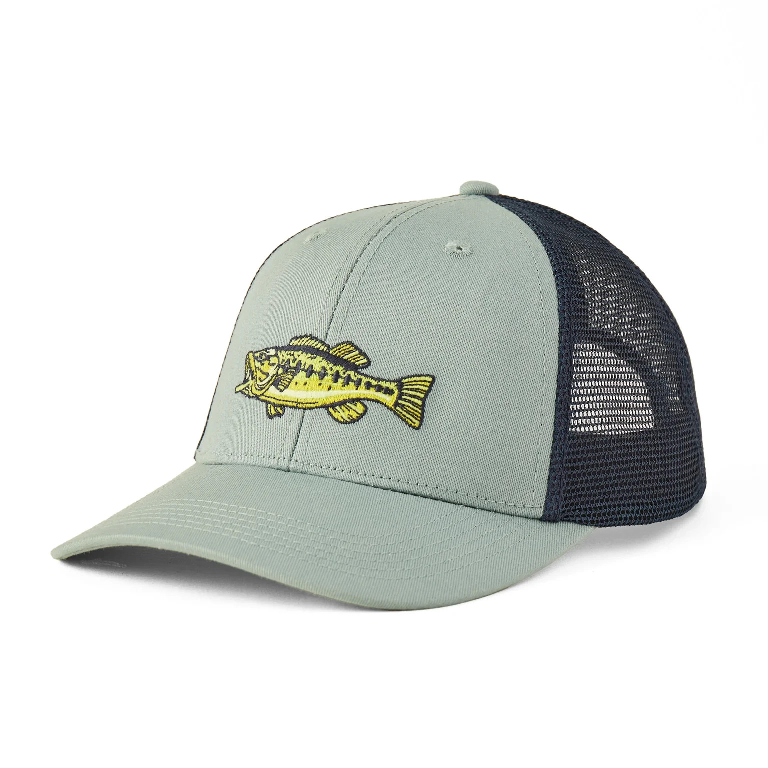 Life is Good Fishing Trucker Hat - Large Mouth Bass Rainbow Trout or USA Flag 3990₽
