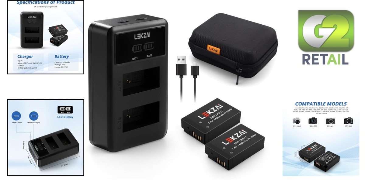 Blumax Akku für Canon LP-E17 EOS RP M3 M6 760D R8 R10 R50 USB-C 1000 mAh Kamera-Akku